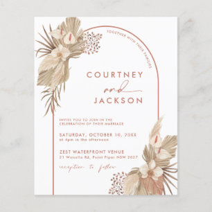 Flyer BODA de Grasa del Boho Terracotta Arch Pampas