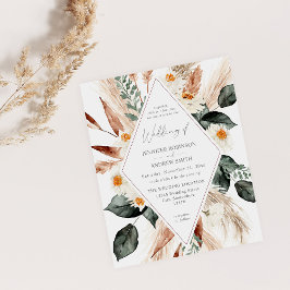 Flyer Boda de Grasa V3 de Boho Copper Pampas