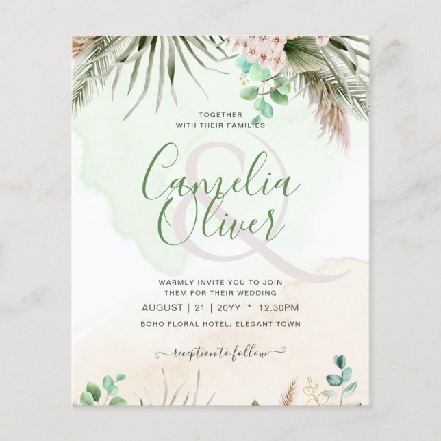Flyer BODA de Grass Eucalyptus Pampas (Frente)