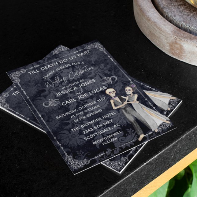 Flyer Boda de Halloween esqueletos presupuesto de invita (Subido por el creador)