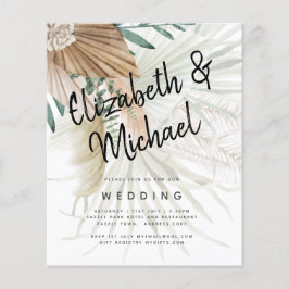 Flyer Boda de hierba de Pampas beige verde terracota boh