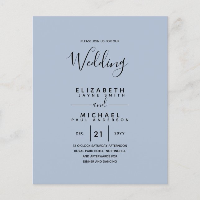 Flyer Boda de inglés de la BODA en español bilingüe (Frente)