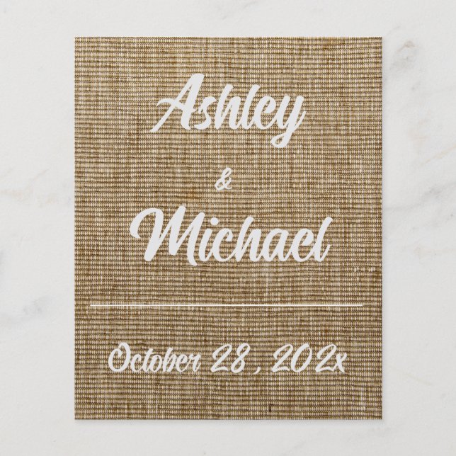 Flyer boda de la naturaleza de la burpomía rústica (Frente)