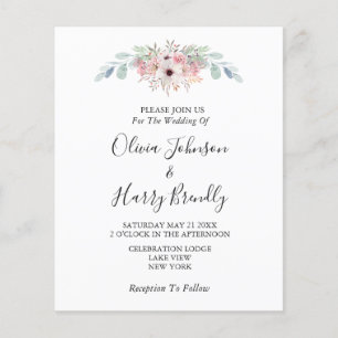 Flyer Boda de la vegetación Eucalyptus White Rustic
