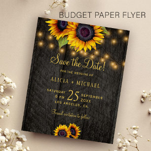 Flyer Boda de leña de girasoles presupuestales salva la
