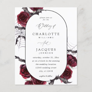 Flyer Boda de los murciélagos de Halloween de la Rosa Ro