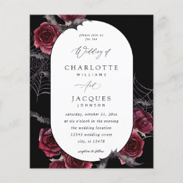 Flyer Boda de los murciélagos de Halloween de la Rosa Ro