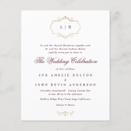 Flyer Boda de monograma clásico del presupuesto de Borgo