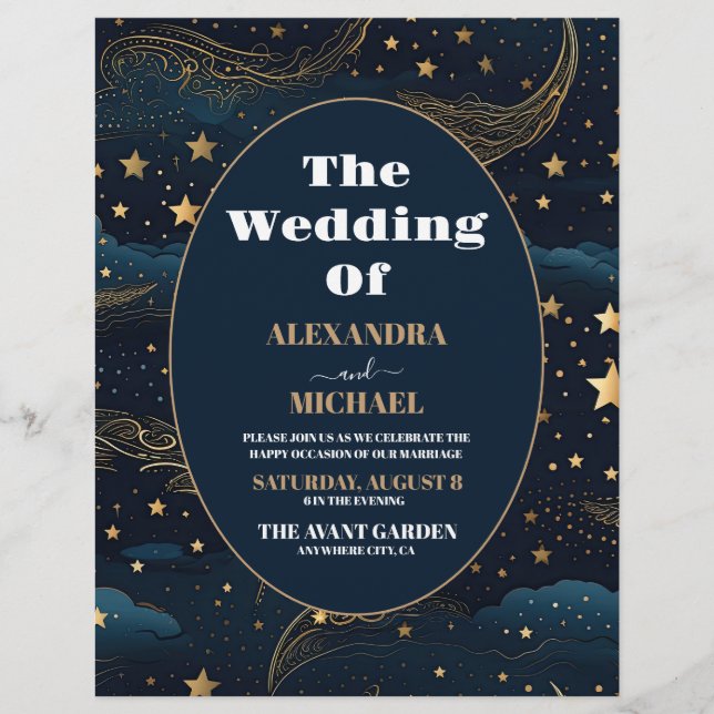 Flyer Boda de Oro Crescent Crescent Moon de Presupuesto (Frente)