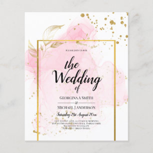 Flyer BODA DE ORO ROSA Tinta Abstracta Alcohólica