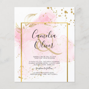 Flyer BODA DE ORO ROSA Tinta Abstracta Alcohólica
