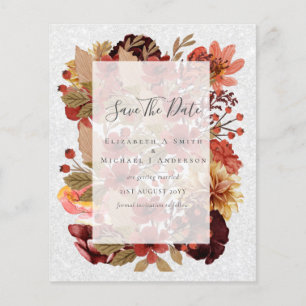 Flyer Boda de Otoño con Flores - PRESUPUESTO de Borgoña