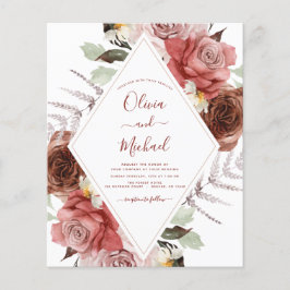 Flyer Boda de otoño de presupuesto Eucalipto floral de o