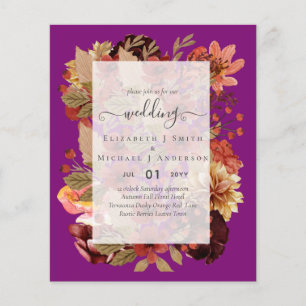 Flyer Boda de Otoño Floral - PRESUPUESTO de Borgoña Nara