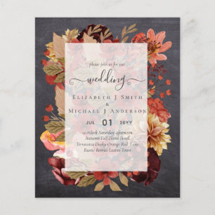 Flyer Boda de Otoño Floral - PRESUPUESTO de Borgoña Nara