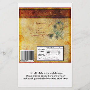 Flyer Boda de plumas de pavo real Envoltura de barra de 