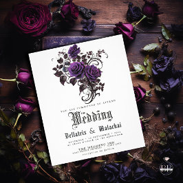 Flyer Boda de presupuesto Código QR Rosas de aguijón gót