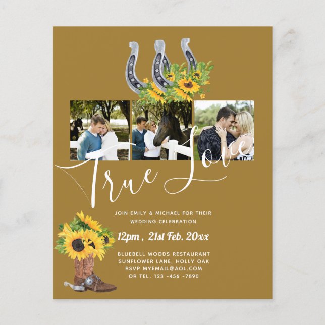 Flyer Boda de presupuesto de foto rusa para el sur del p (Frente)