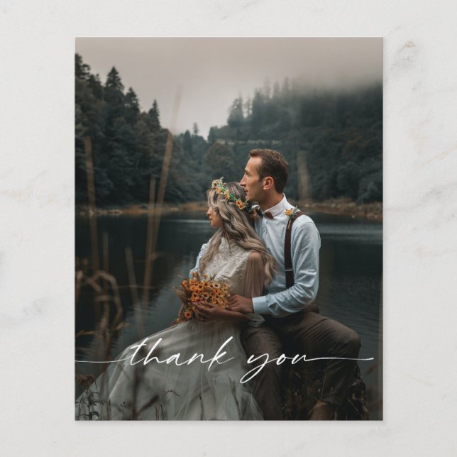 Flyer Boda de presupuesto Foto Gracias postal (Frente)