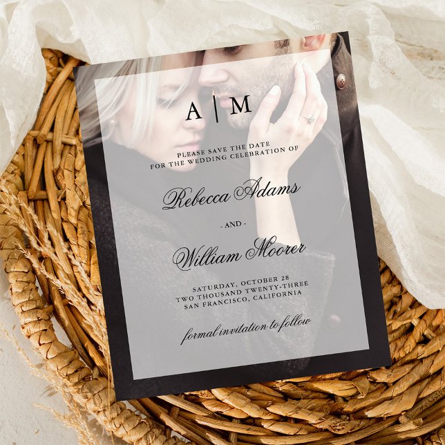 Flyer Boda de presupuesto Guardar la fecha | Foto con su (Subido por el creador)