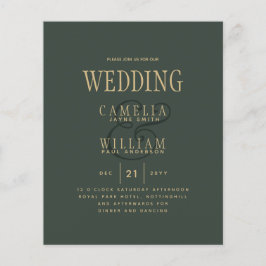 Flyer Boda de presupuesto OLIVE Green Gold