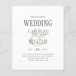 Flyer Boda de presupuesto OLIVE Green Gold