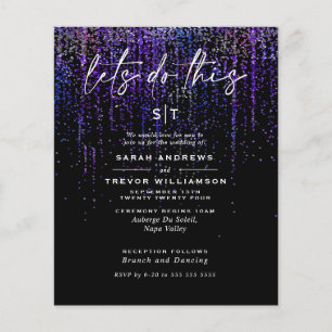 Flyer Boda de presupuesto súper bajo Edgy Purple Purpuri