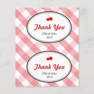 Flyer Boda de regalo de gingham rosa etiqueta de colgar