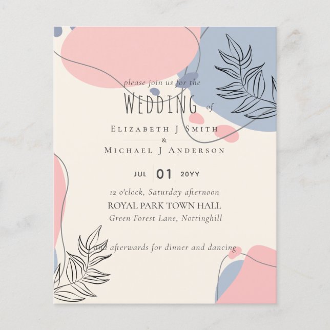 Flyer Boda de resumen moderno japonés escandinavo (Frente)