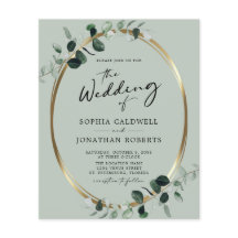 Boda de sabores del código QR de oro de eucalipto 