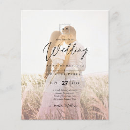 Flyer Boda de sobreimpresión de fotografía color rosa to
