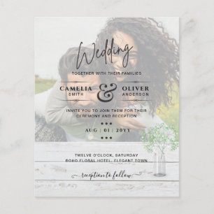 Flyer Boda DE SUPERVISIÓN DE FOTO DE Gypsophila con pres