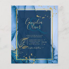 Flyer Boda de tinta de alcohol de la Marina LeahG® Blue 