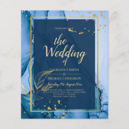 Flyer Boda de tinta de alcohol de la Marina LeahG® Blue