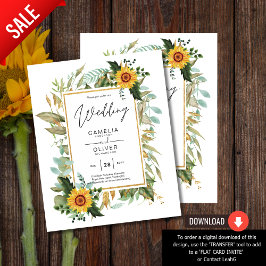 Flyer BODA de vegetación de girasoles rústicos todo en 1