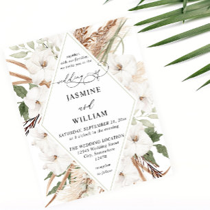 Flyer Boda de verano de Floral Blanca Boho Budget