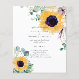 Flyer Boda de verano de girasoles Eucalyptus Greenerener