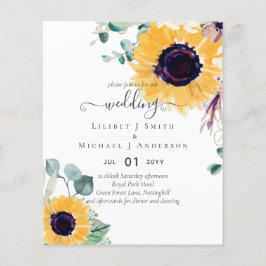 Flyer Boda de verano de girasoles Eucalyptus Greenerener