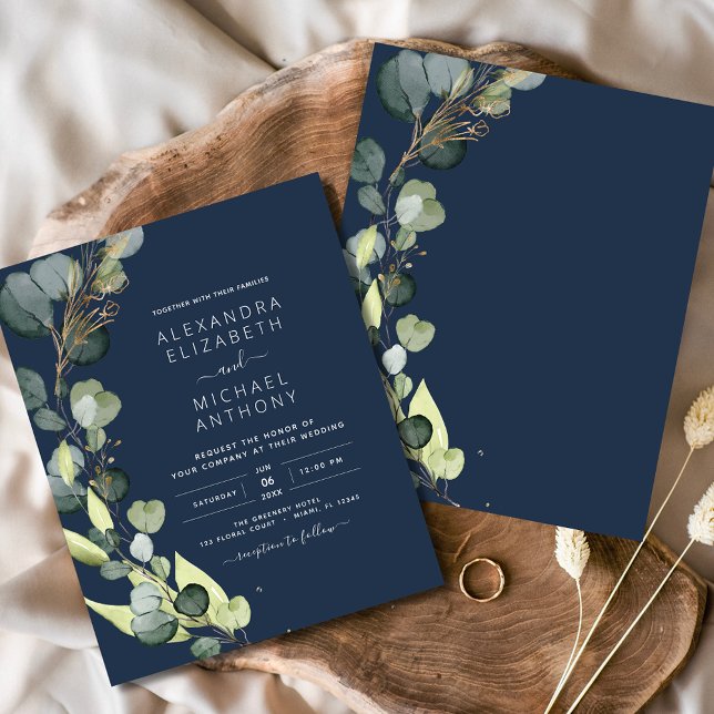 Flyer Boda de Verdor Azul de la Marina de Eucalipto Pres (Subido por el creador)