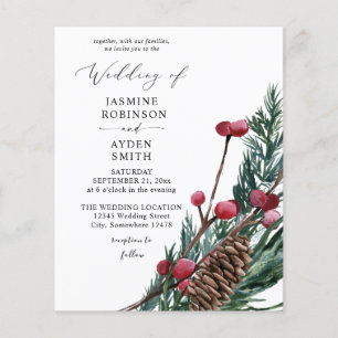 Flyer Boda de Verdor de Invierno y Pino