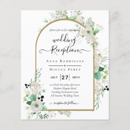Flyer Boda de Verdor de Rosas Blancas Esmeraldas
