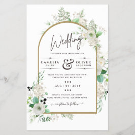 Flyer Boda de Verdor de Rosas Blancas Esmeraldas