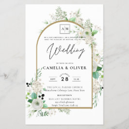 Flyer Boda de Verdor de Rosas Blancas Esmeraldas
