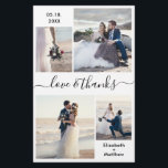 Flyer Boda del Collage Blanco Negro de Presupuesto Graci<br><div class="desc">Elegante, moderno, minimalista mano en blanco y negro escrito a mano 4 collage de fotos boda personalizado gracias a tarjeta personalizada asequible de bajo presupuesto THIN. ***POR FAVOR NOTE, DESPLAZARSE PARA MÁS INFORMACIÓN!** Elegante boda de agradecimiento plantilla de tarjeta con cuatro (4) fotos en la parte delantera y una (1)...</div>