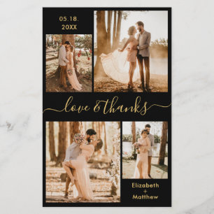 Flyer Boda del Collage de oro negro de presupuesto