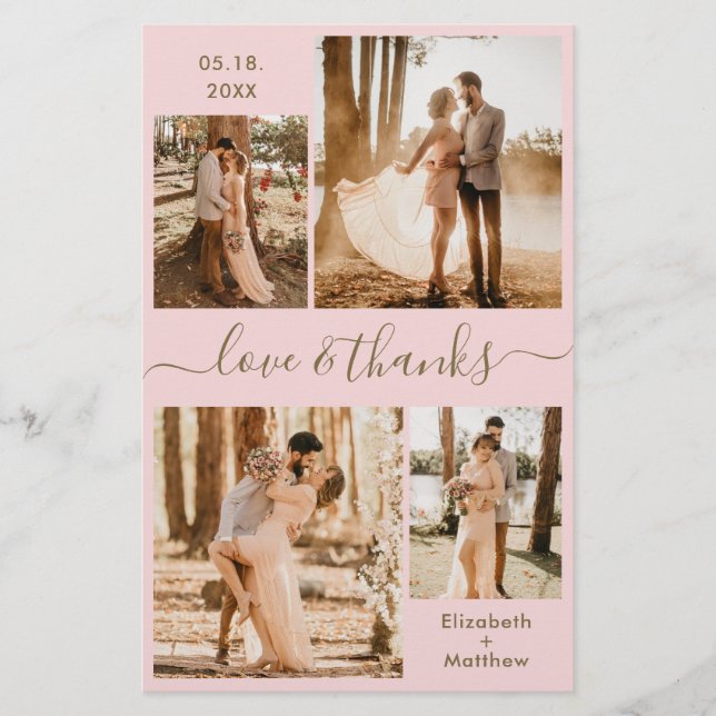 Flyer Boda del Collage de Oro Rosado de Presupuesto Grac (Frente)