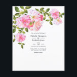 Flyer Boda del jardín rosa<br><div class="desc">Rosas color agua rosa invitación a la boda personalizable a los detalles de tu evento. Ideal para cualquier tema o boda en el jardín. Los sobres no están incluidos. Para obtener invitaciones más gruesas con sobres incluidos y productos coincidentes sobre el mismo tema, consulte la colección que aparece a continuación....</div>