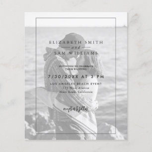 Flyer Boda elegante de fotos blancas y negras de presupu