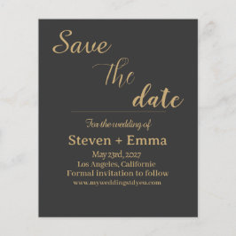 Flyer Boda elegante de presupuesto ahorra papelería de f