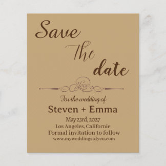 Flyer Boda elegante de presupuesto Guardar las invitacio